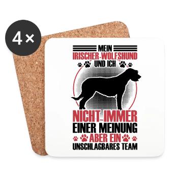 Irischer Wolfshund ist unschlagbar - Untersetzer (4er-Set) - Weiß - Vorne