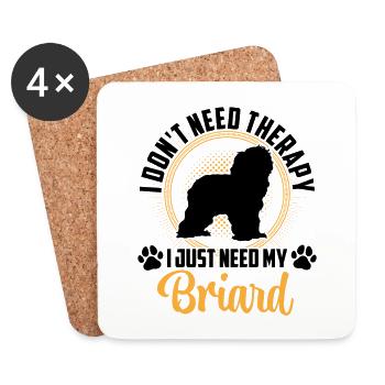 Briard Berger de Brie Just Need Briard - Dessous de verre (lot de 4) - blanc - Devant