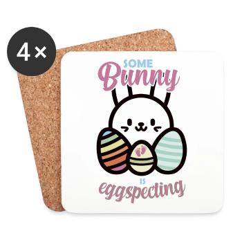 Easter Pregnancy Anouncement Easter Eggs - Coasters (set of 4) - white - Front