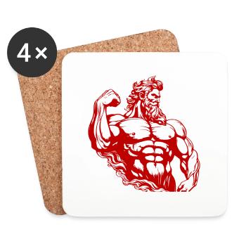 Combattant grec Spartan - Dessous de verre (lot de 4) - blanc - Devant