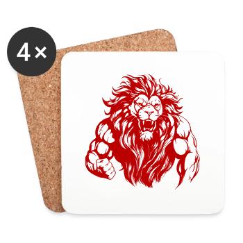 Lion Muscles Gym MMA Fighter - Coasters (set of 4) - white - Front