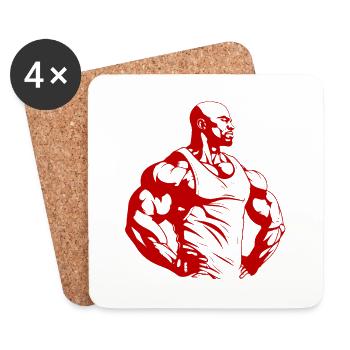 Bodybuilder Fitness Muskeln Gym Bodybuilding - Untersetzer (4er-Set) - Weiß - Vorne