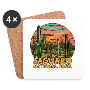 Saguaro-Nationalpark, Arizona, Tucson-Kaktus - Untersetzer (4er-Set) - Weiß - Vorne