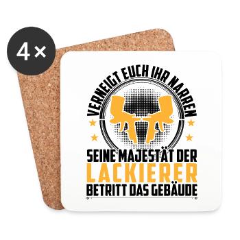 Fahrzeuglackierer Seine Majestät der Autolackierer - Untersetzer (4er-Set) - Weiß - Vorne