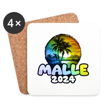 Malle 2024 Palm Trees Multicoloured - Coasters (set of 4) - white - Front