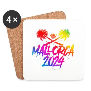 Mallorca 2024 Crown Colorful - Coasters (set of 4) - white - Front