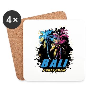Bali Party Crew Urlaub Spruch - Untersetzer (4er-Set) - Weiß - Vorne