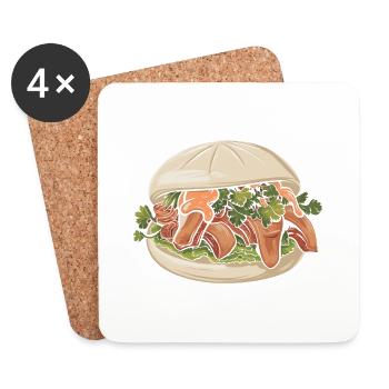 Gua Bao Asian Food Lover China Vietnam Japan - Coasters (set of 4) - white - Front