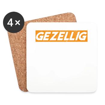 Gezellig Dutch Tupil Pays-Bas Moulin à vent - Dessous de verre (lot de 4) - blanc - Devant