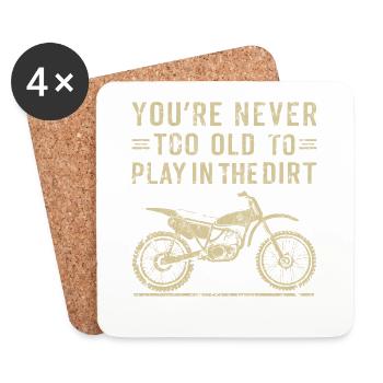 Play in the Dirt Bike Motocross Men and Boys - Coasters (set of 4) - white - Front