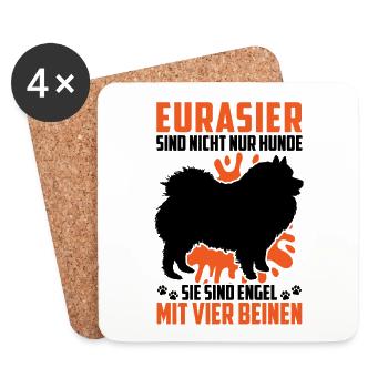 Eurasier not just a dog Eurasian Spitz - Coasters (set of 4) - white - Front