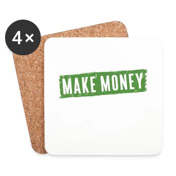 Not here to make friends Here to make money - Coasters (set of 4) - white - Front