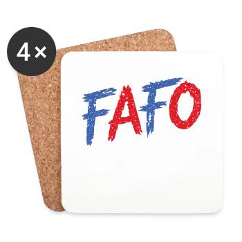 FAFO baise et découvre le baseball - Dessous de verre (lot de 4) - blanc - Devant
