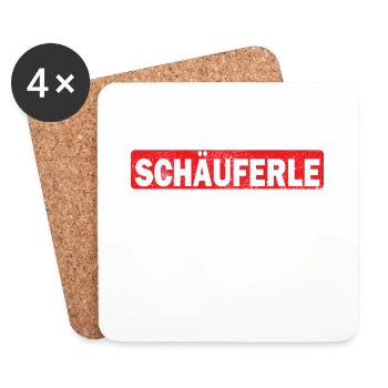 German food Schäuferle Franconia dialect - Coasters (set of 4) - white - Front