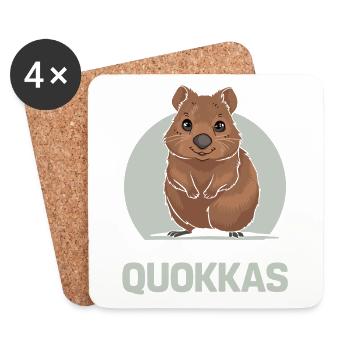 Animal drôle Quokka Australie Juste un garçon - Dessous de verre (lot de 4) - blanc - Devant