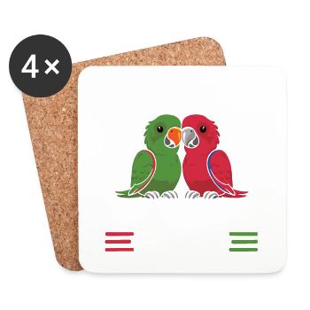 Perroquet éclecte drôle disant oiseau propriétaire animal de compagnie - Dessous de verre (lot de 4) - blanc - Devant