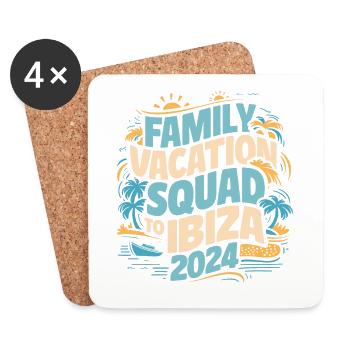 Family Vacation Squad to ibiza 2024 Summer Vacay - Coasters (set of 4) - white - Front