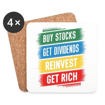Funny Dividend Investor Financial Independence - Coasters (set of 4) - white - Front