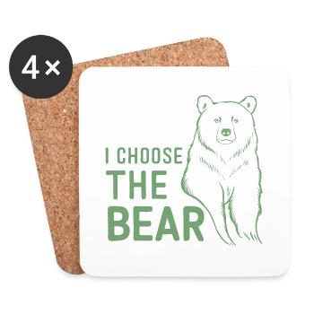 Je choisis l'ours dans les bois Sarcastique Féministe - Dessous de verre (lot de 4) - blanc - Devant