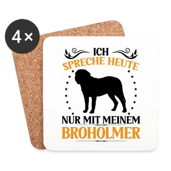 Broholmer Spreche nur mit Broholmer - Untersetzer (4er-Set) - Weiß - Vorne