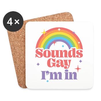 Ça a l’air gay dans lequel je suis - Dessous de verre (lot de 4) - blanc - Devant