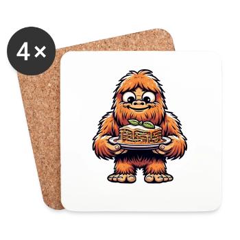 Lasagne Bigfoot Sasquatch Cuisine italienne - Dessous de verre (lot de 4) - blanc - Devant