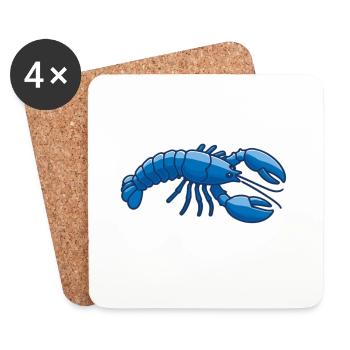 Blue Lobster Drôle de dicton Incroyablement cool Maine - Dessous de verre (lot de 4) - blanc - Devant