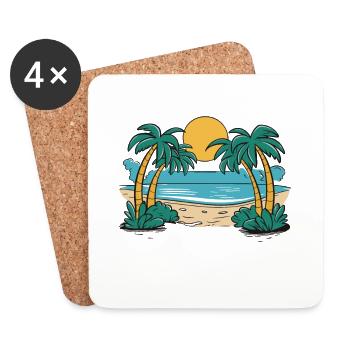 Don't bring me on the palm German Denglish Speak - Coasters (set of 4) - white - Front
