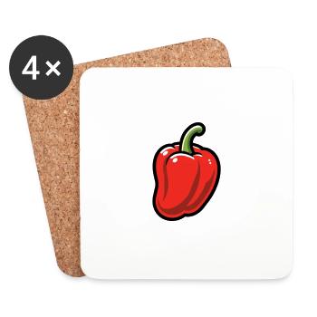 Angetrieben von Habanero Würziges Essen Pfeffer Fan Jungen Mädchen - Untersetzer (4er-Set) - Weiß - Vorne
