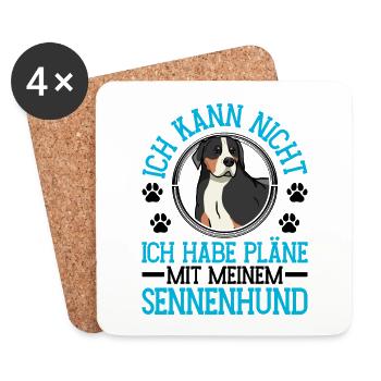 Sennenhund Pläne mit Schweizer Sennenhund - Untersetzer (4er-Set) - Weiß - Vorne