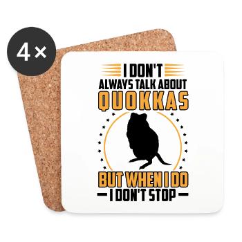 Quokka Beuteltier Rede über Quokka - Untersetzer (4er-Set) - Weiß - Vorne