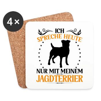 Hunting Terrier Ne parler qu’à Chien de chasse allemand - Dessous de verre (lot de 4) - blanc - Devant