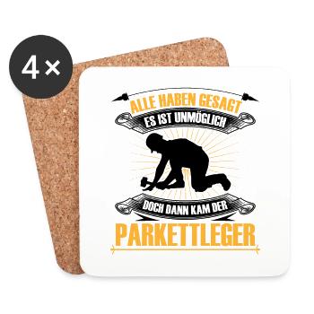 Le parquet est un carrelage impossible - Dessous de verre (lot de 4) - blanc - Devant
