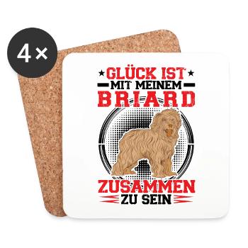 With my Briard his Berger de Brie - Coasters (set of 4) - white - Front