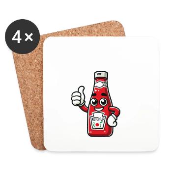 I Put Ketchup on my Ketchup Bottle Funny Sauce Ent - Coasters (set of 4) - white - Front
