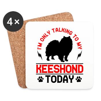 Wolfspitz Ne parler qu’à mon Keeshond - Dessous de verre (lot de 4) - blanc - Devant