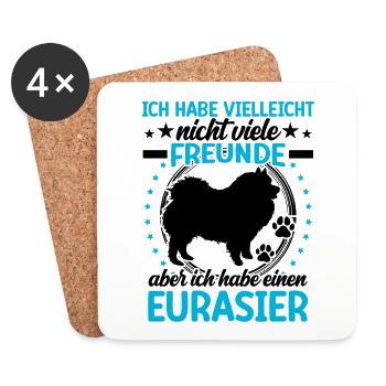 Eurasier is my friend Eurasian Spitz - Coasters (set of 4) - white - Front