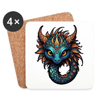 Lovable fantasy creature - Coasters (set of 4) - white - Front