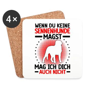Sennenhund mag dich nicht Schweizer Sennenhund - Untersetzer (4er-Set) - Weiß - Vorne