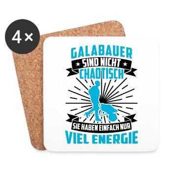 Galabauer ist nicht chaotisch Landschaftsbauer - Untersetzer (4er-Set) - Weiß - Vorne