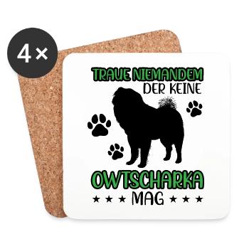 Ne faites pas confiance à Ovcharka Caucasien Ovcharka - Dessous de verre (lot de 4) - blanc - Devant