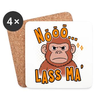 Nope... Let Ma' Funny Monkey Design - Coasters (set of 4) - white - Front