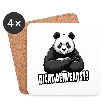 Nicht Dein Ernst? Süßer Panda Bär Pandabär - Untersetzer (4er-Set) - Weiß - Vorne