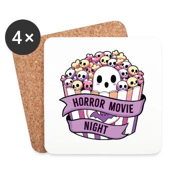 Horrorfilm-Nacht - Untersetzer (4er-Set) - Weiß - Vorne