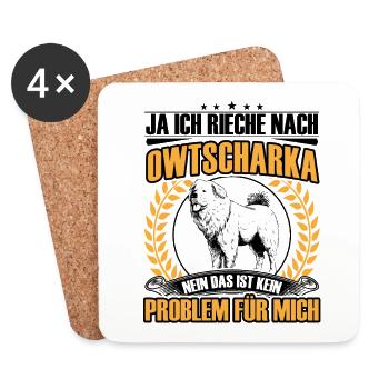 Ovcharka Odeur d’Ovcharka caucasien - Dessous de verre (lot de 4) - blanc - Devant