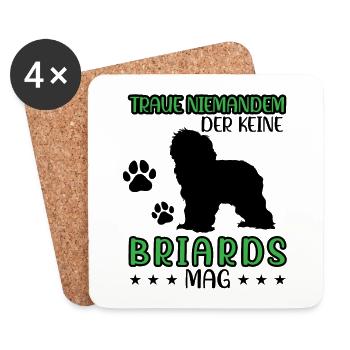 Briard traue niemandem Berger de Brie - Untersetzer (4er-Set) - Weiß - Vorne
