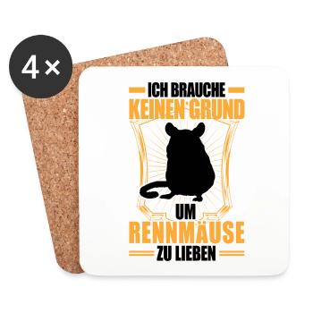 Gerbil No Reason Rodent Gerbil - Coasters (set of 4) - white - Front