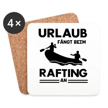 Rafting Abenteuer Schlauchboot Wassererlebnis Urla - Untersetzer (4er-Set) - Weiß - Vorne