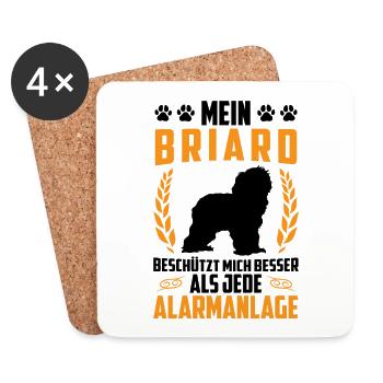 Briard is better than Alarm Berger de Brie - Coasters (set of 4) - white - Front