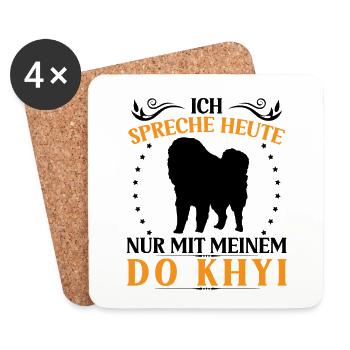 Talk only to Do Khyi Tibetan Mastiff Tibetan Mastiff - Coasters (set of 4) - white - Front